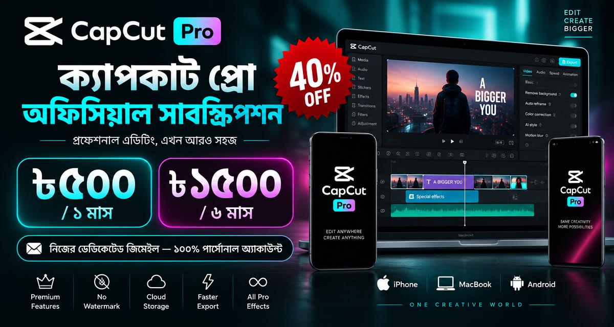 ক্যাপকাট প্রো — অফিসিয়াল পার্সোনাল অ্যাকাউন্ট (ডেডিকেটেড জিমেইল)